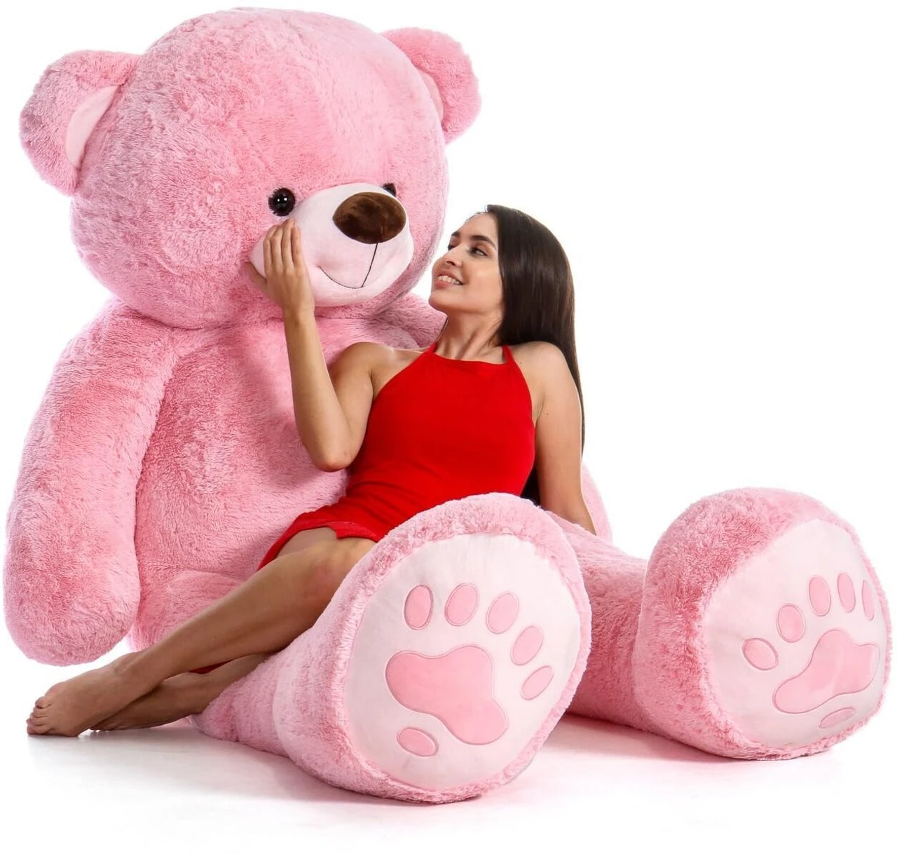 Tedstree 4 Feet Teddy Bear/high quality/neck brow/cute and soft teddy bear - 120 cm (Pink)